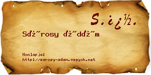 Sárosy Ádám névjegykártya